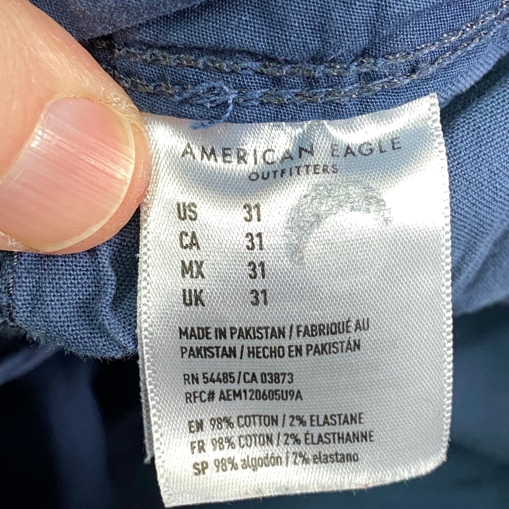 American Eagle Next Level Flex Mens Blue Chino Shorts Size 31 Stretch Casual - Picture 4 of 6